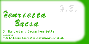 henrietta bacsa business card